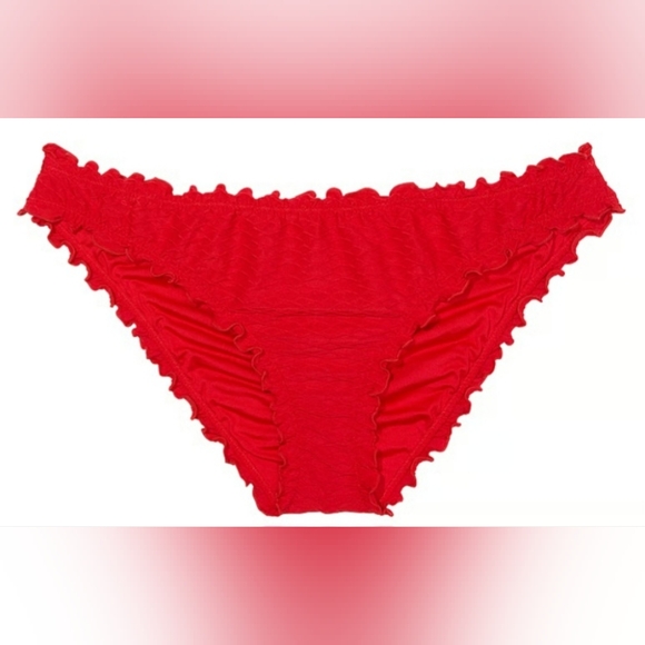 XS S VS Swim Ruffle Cheeky Bikini Bottom Red - Picture 1 of 2